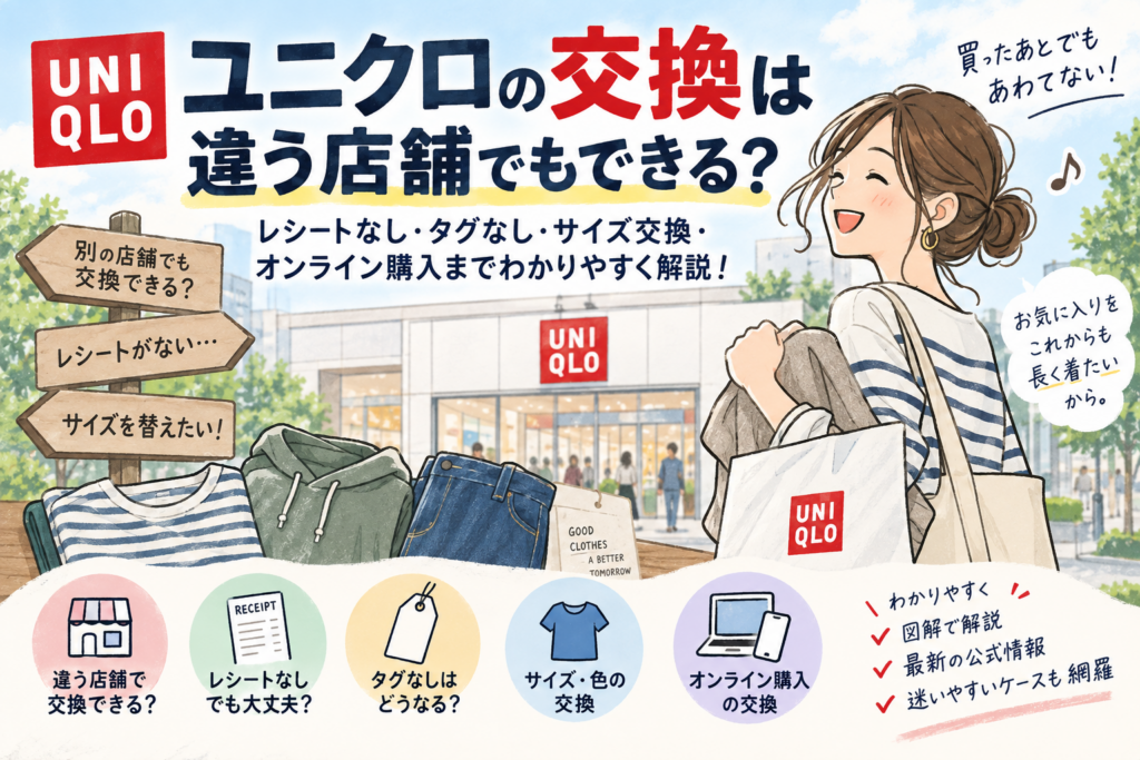 ユニクロ交換ガイドイラスト