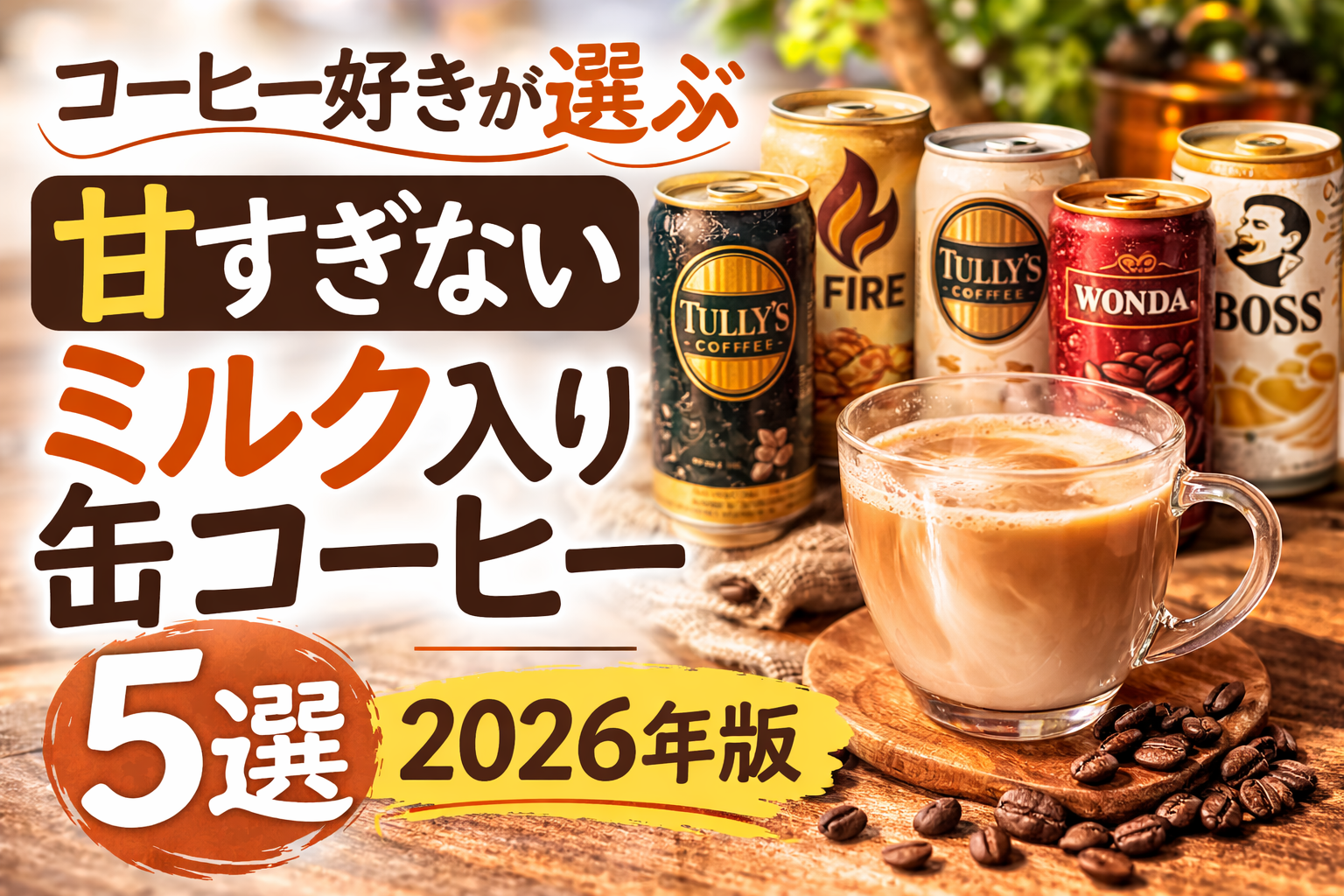 2026年版ミルク入り缶コーヒー5選