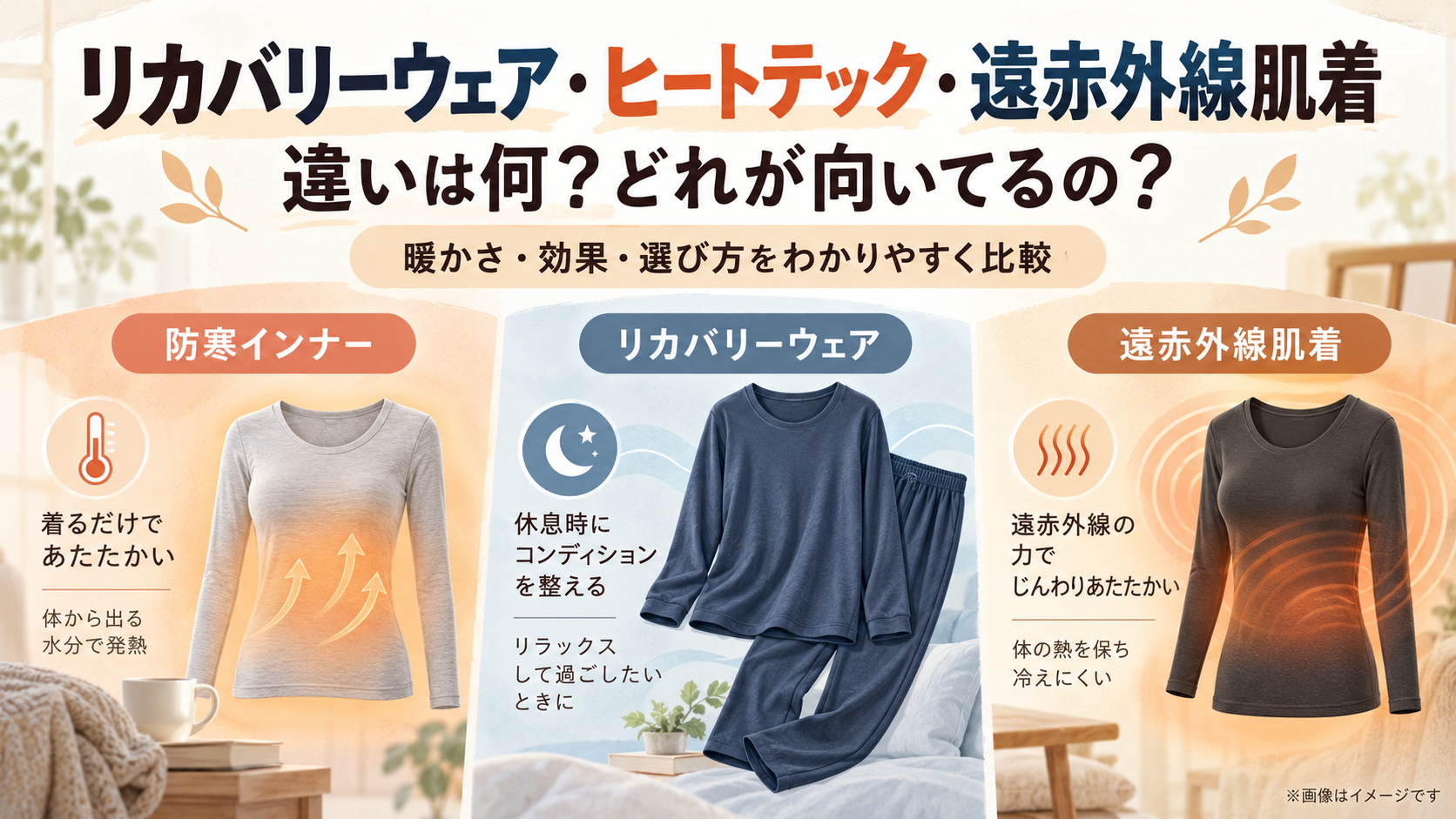 3種のあったかウェア比較ガイド